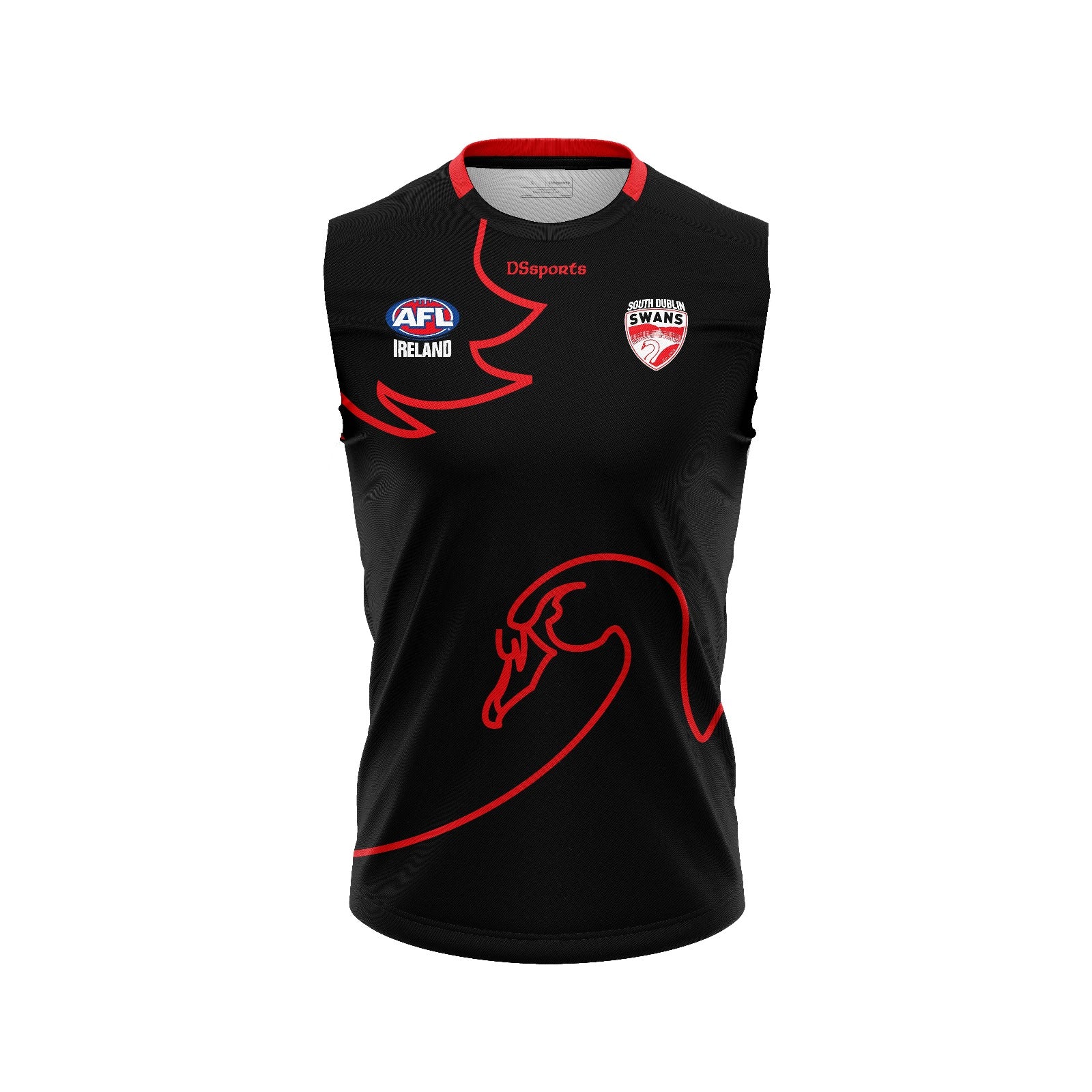 South Dublin Swans - Red & Black reversable sleeveless Jersey - Image 3