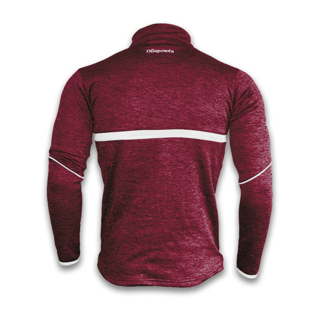 Vetus Half Zip - Maroon Melange / White - Image 3